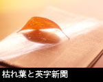枯れ葉と英字新聞