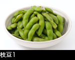 皿に盛った枝豆白バック