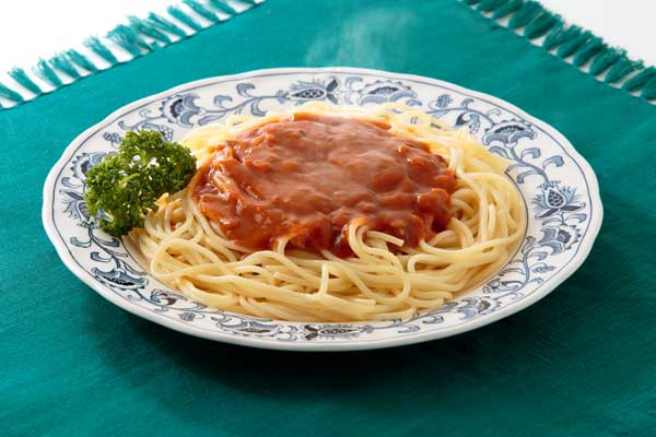 スパゲッティミートソース 湯気 画像1 無料写真素材 「花ざかりの森」　