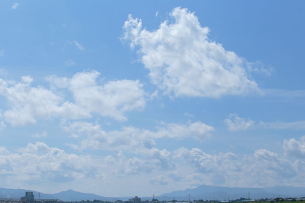 青空と雲と太陽 画像 フリー写真素材